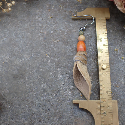 Leaf Earrings Beige