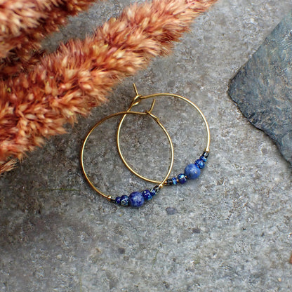 Hoop Earrings - Lapis Lazuli