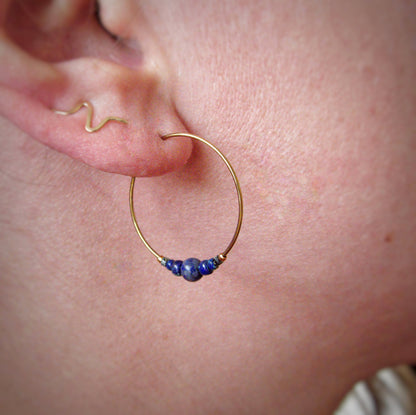 Hoop Earrings - Lapis Lazuli